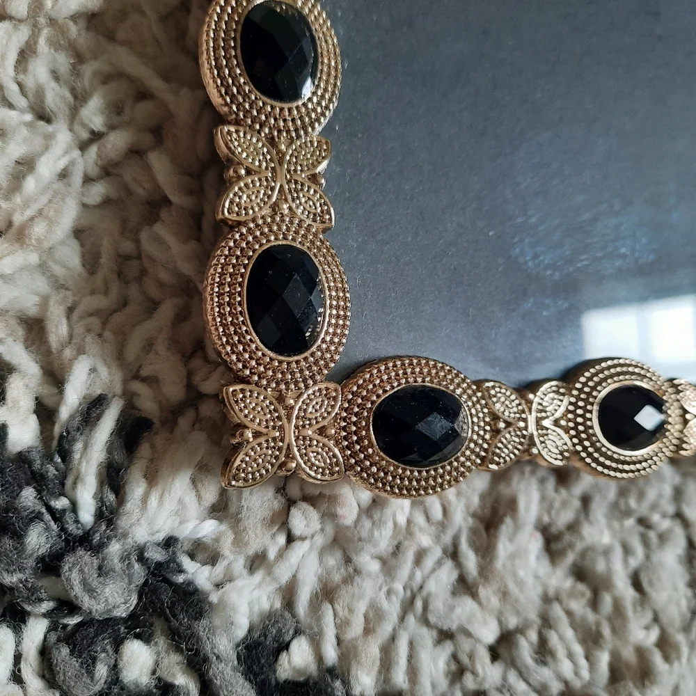 Gold tone metal picture frame